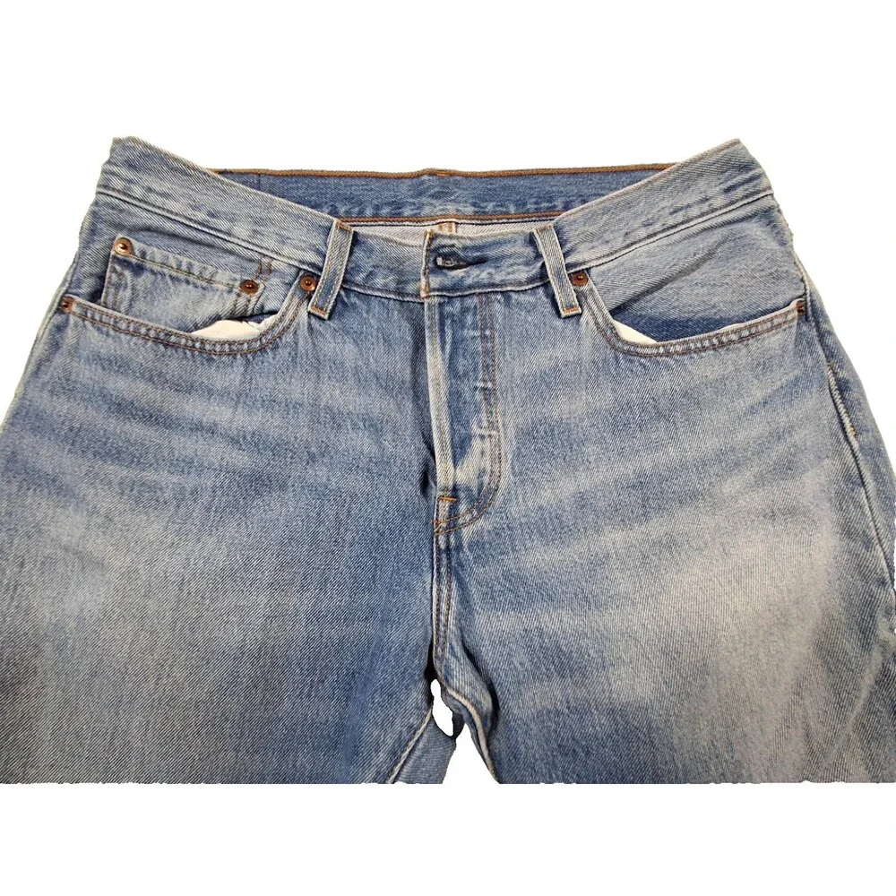 Levi’s 501 CT Jeans Women 30x32 Light Wash Distressed Tapered Denim - Picture 3 of 12